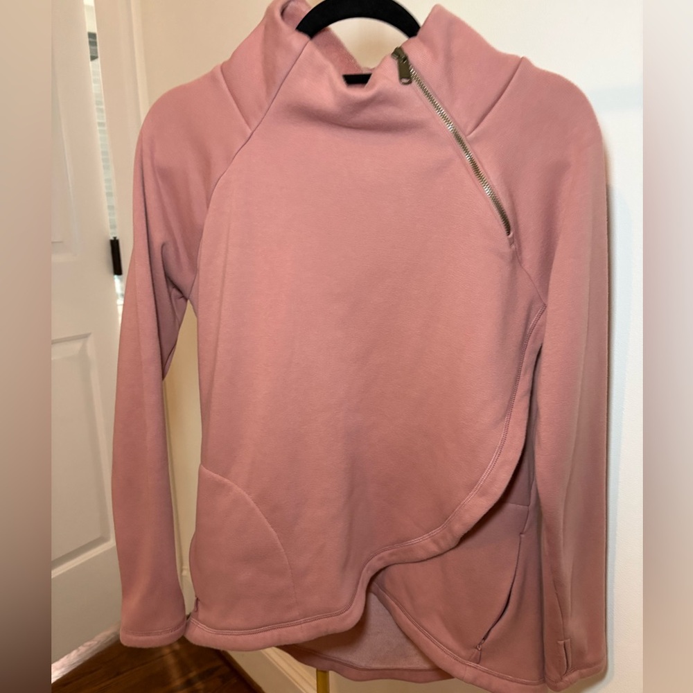 Athleta Women's Pink Asymmetrical Zip Top